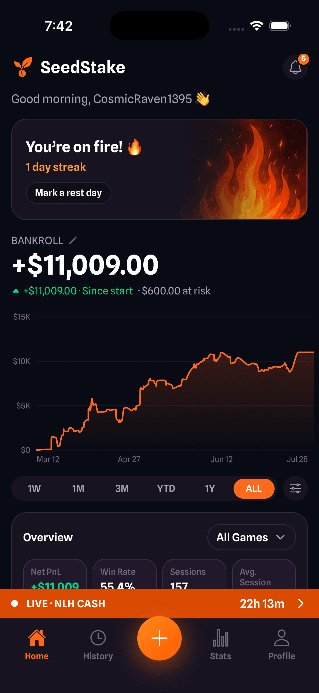 SeedStake home dashboard